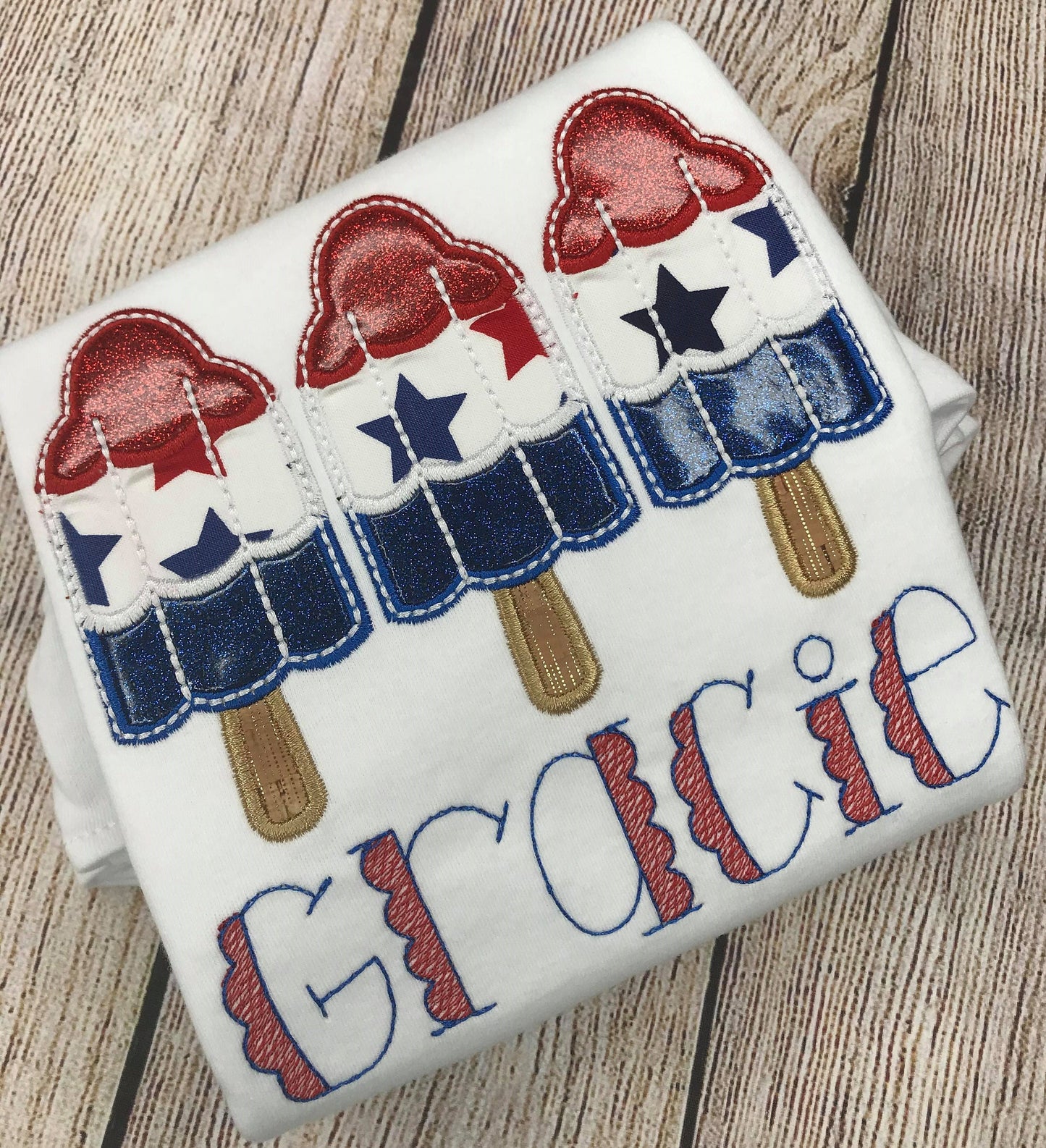 Girls 4th of July Shirt, Girls Patriotic Shirt, Girls Red White and Blue Shirt, Girls Patriotic Popsicle Shirt, Girls Memorial Day Shirt