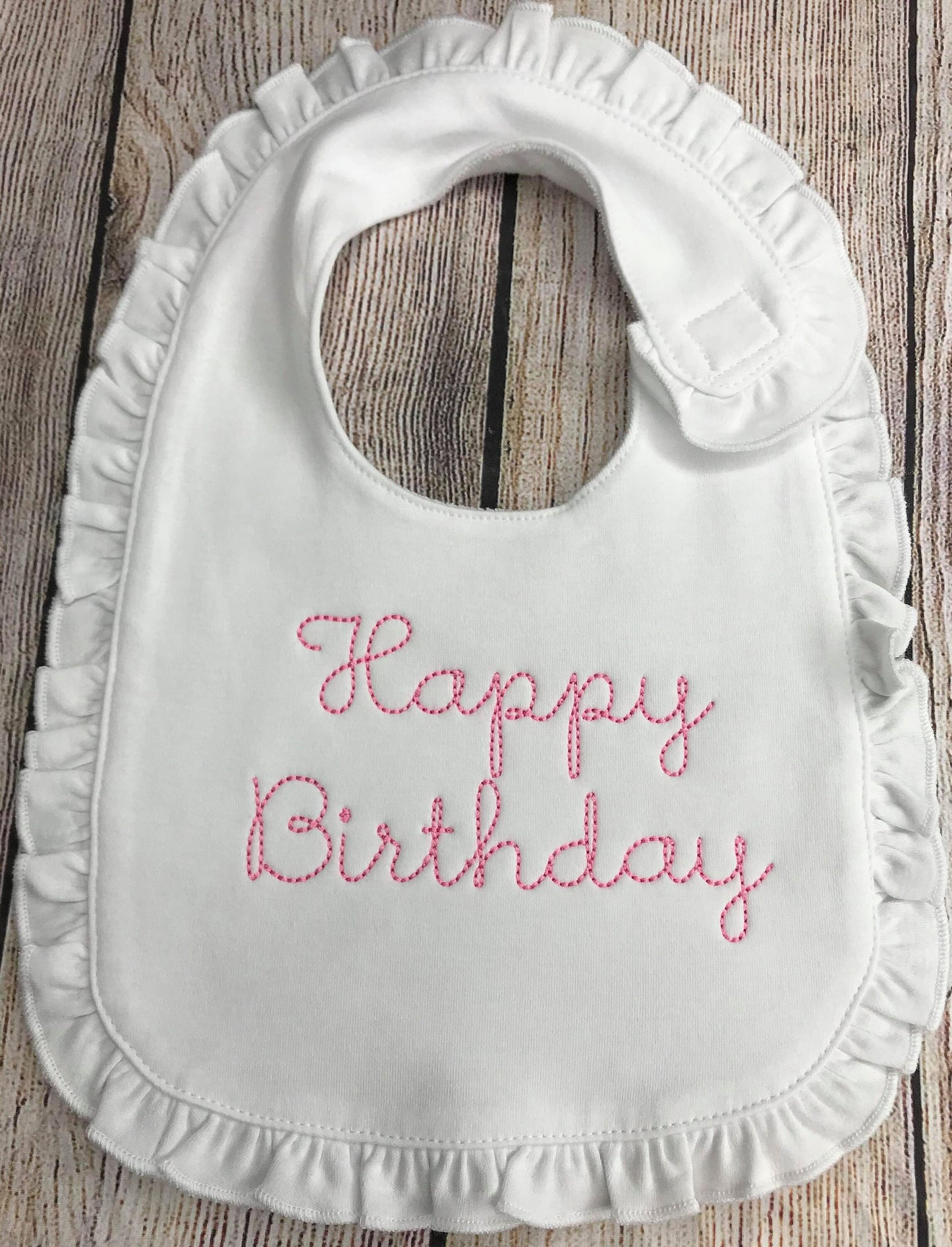 Girls Baby Bib, Happy Birthday Bib , Sibling Gift, Baby Gift , Personalized Bib , Monogram Bib, 1st Birthday bib