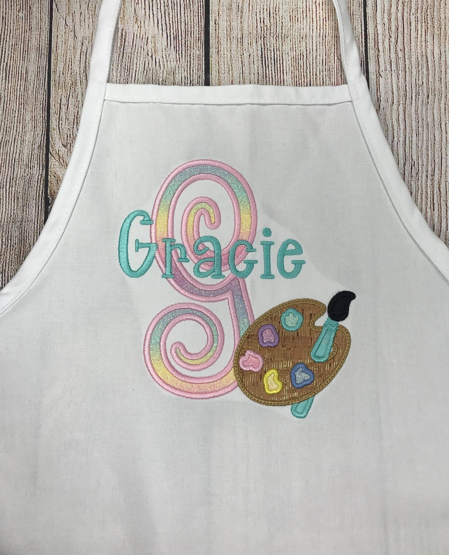 Girls Apron, Art Apron, Kids Art Apron, Kids Personalized Apron ,Embroidered Apron, Painting Apron, Drawing Apron