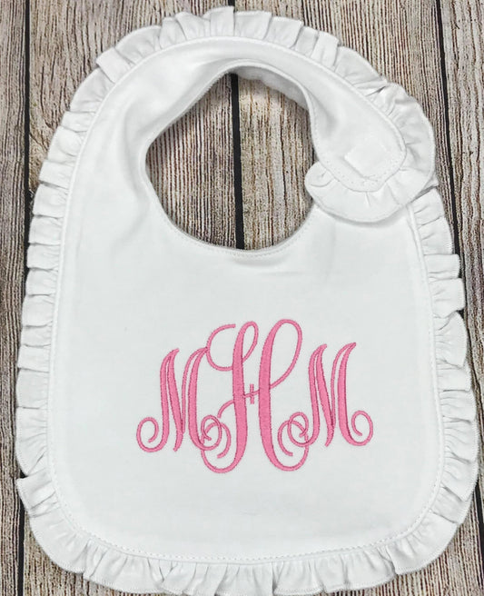 Girls Baby Bib, Girls Monogram Baby Bib, Coming Home Gift, Sibling Gift, Baby Gift , Personalized Bib, Monogram Bib
