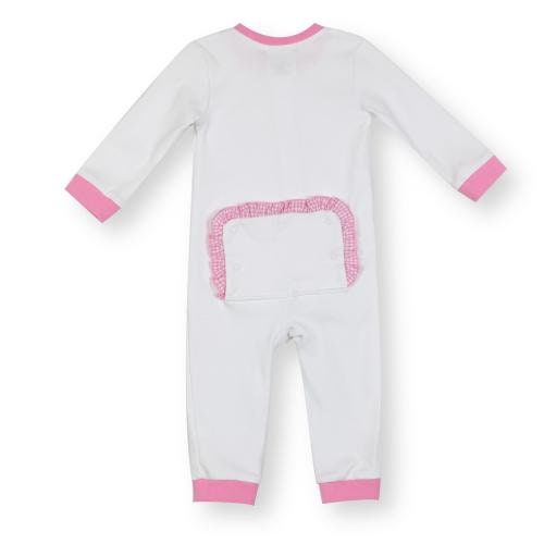 Girl's Drop Flap Gingham Ruffle Trim Playsuit, newborn baby girl sleeper, baby gift, going home outfit, baby shower gift,monogram playsuit